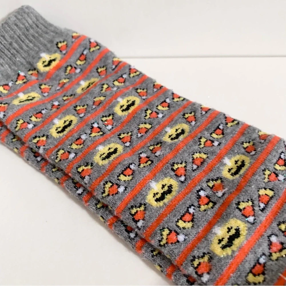 Vintage Halloween glitter socks candy corn and Jack o lanterns